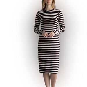 Deborah Korosec Long Sleeve Stripes Dress